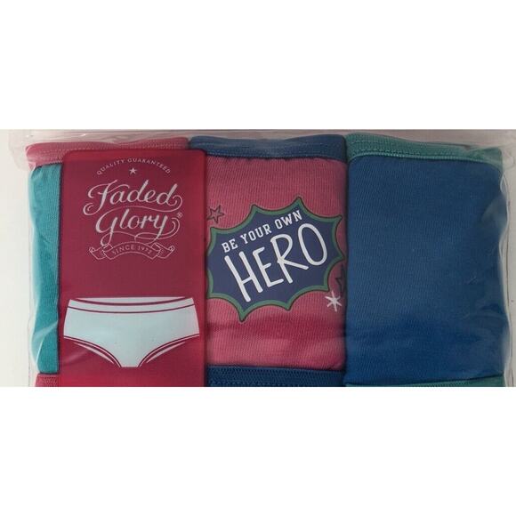 NEW Girls Faded Glory 9 Pack Hipster Underwear Girl Power Boom Pow 12 - Picture 5 of 7